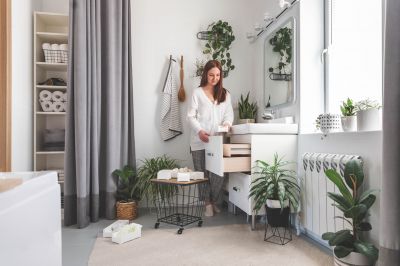 Modern Bathroom with Floating Cabinets